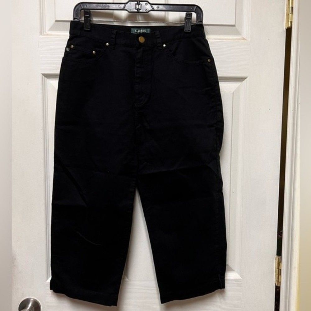 Lauren Ralph Lauren dress Pants Womens Size 8p cropped black straight leg CE2503